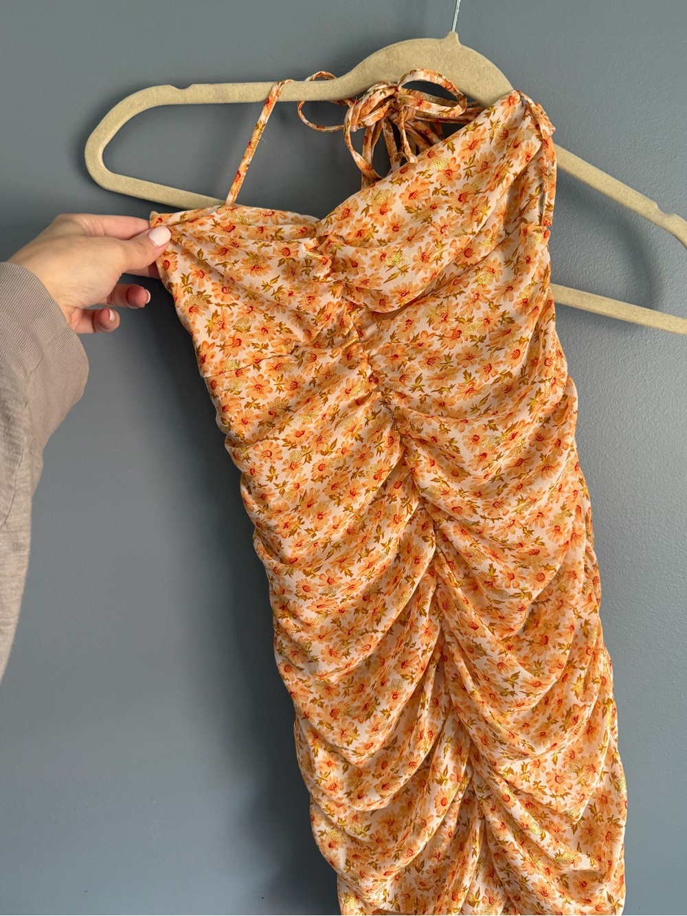 Beginning Boutique Yellow Floral Halter Dress
